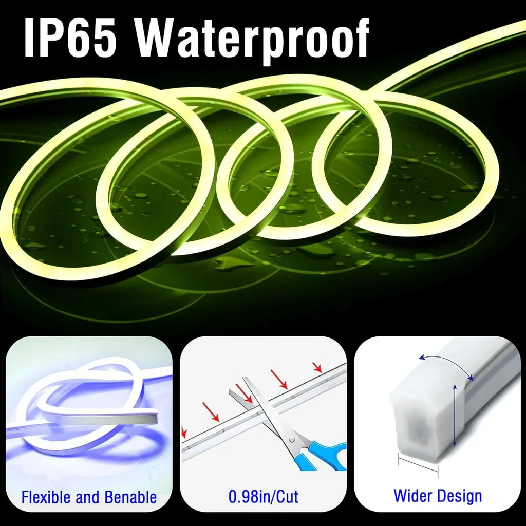 RGBIC Neon LED Strip 5V USB Bluetooth APP Control Music Sync Flexible Rope Light for Gaming Room Party Holiday Decoration